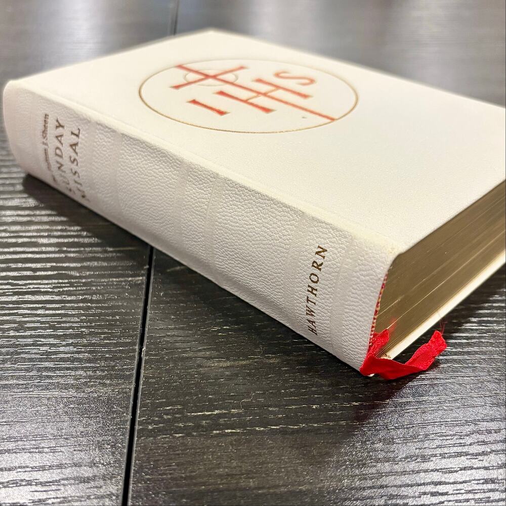 Vintage Catholic Sunday Missal Book Red White Gold Goth Dark Academia Classic
